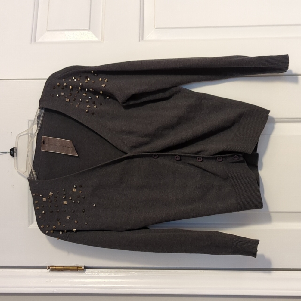 Grey Studded Cardigan